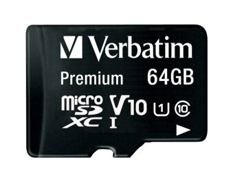 Micro SDHC Card Verbatim 64GB Speicherkapazität...