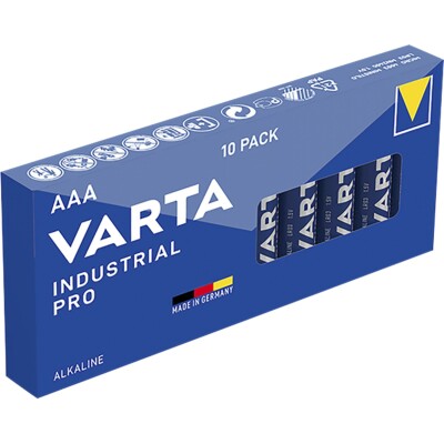 Micro-Batterie VARTA Industrial Pro Alkaline Typ AAA LR03 1,5V 10-Pack