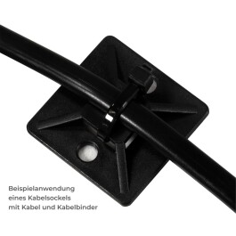 Kabelsockel McPower für Kabelbinder 40x40mm schwarz selbstklebend 10er-Pack