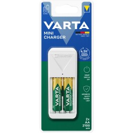 Mini Universal-Ladegerät VARTA inkl. 2x Mignon Akku Typ AA Akku NiMH 2100mAh