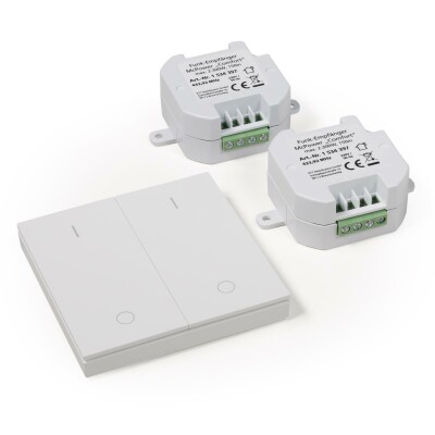 Funk-Schalter Set McPower Comfort 2 Empfänger + Wandtaster max. 2300W