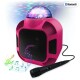 Bluetooth Karaoke- Lautsprecher mit Mikrofon,12000mAh Akku Mini USB AUX Pink