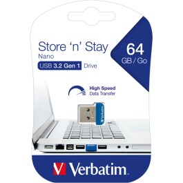 Nano USB-Stick Store n Stay Verbatim 64GB Speicher Typ-A...