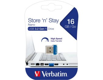 Nano USB-Stick Store n Stay Verbatim 16GB Speicher Typ-A...