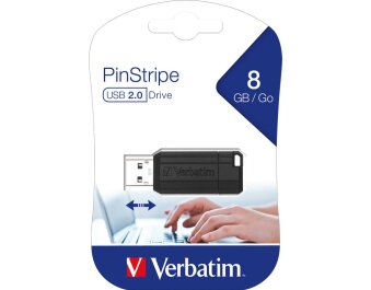 USB 2.0 Stick Verbatim 8GB Speicher PinStripe...