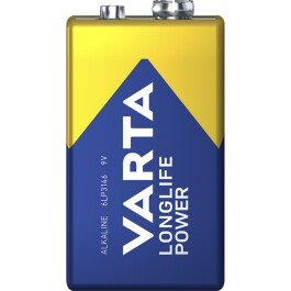 9V-Block Batterie VARTA Longlife Power Alkaline 6LR61 2er Blister