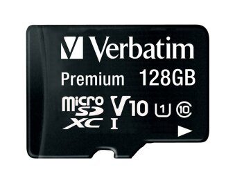 Micro SDHC Card Verbatim 128GB Speicherkapazität...