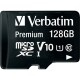 Micro SDHC Card Verbatim 128GB Speicherkapazität inkl. Adapter Class 10