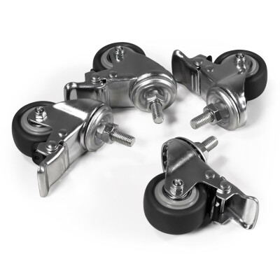 Tischrollen imstande 4er-Set silber/schwarz Tragkraft je 50kg