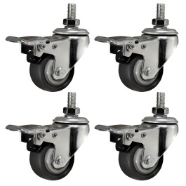 Tischrollen imstande 4er-Set silber/schwarz Tragkraft je...