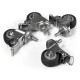 Tischrollen imstande 4er-Set silber/schwarz Tragkraft je 50kg