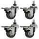 Tischrollen imstande 4er-Set silber/schwarz Tragkraft je 50kg