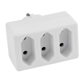 Steckdosenadapter McPower 3x Euro weiß