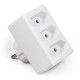 Steckdosenadapter McPower 3x Euro weiß