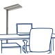 LED-Schreibtisch-Stehleuchte ROLF KERN „Smart“ dimmbar 7.800lm