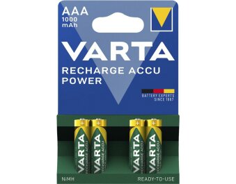 Micro-Akku VARTA Typ AAA NiMH-Akku HR03 1,2V/1000 mAh Pre-charged 4er Pack