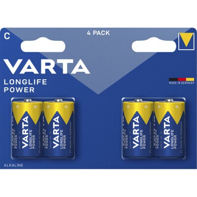 Baby-Batterie VARTA Longlife Power Alkaline Typ C LR14 1,5V 4er Pack