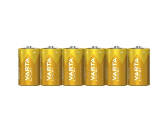 Mono-Batterie VARTA Longlife Alkaline Typ D LR20 1,5V 6er...