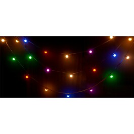 LED-Partylichterkette 20 farbige LEDs 10m E27 IP44...