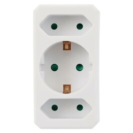 Steckdosenadapter McPower 2x Euro 1x Schutzkontaktdose