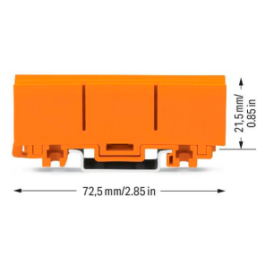 Befestigungsadapter WAGO ein- und zweireihige Klemmen Schraubmontage orange