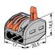 Classic-Verbindungsklemme WAGO alle Leiterarten 3 Klemmstellen max 4mm²