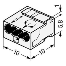 MICRO-Verbindungsdosenklemme WAGO eindrähtige Leiter...