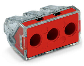 Verbindungsdosenklemme WAGO ein- und mehrdrähtige Leiter max. 6mm² rot