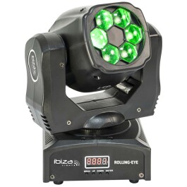 LED-Wash-Effekt-Moving-Head IBIZA ROLLING-EYE 6x 12W...