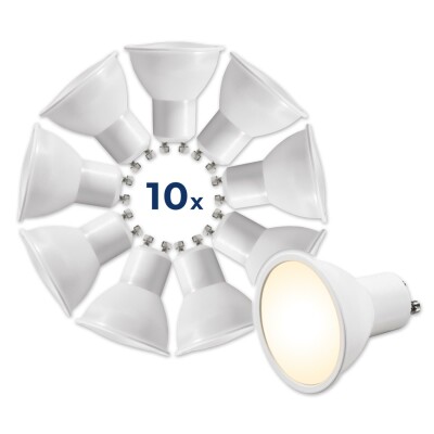 LED-Strahler McShine MS-60-10 GU10 6W 510lm 3000K warmweiß,10er-Pack