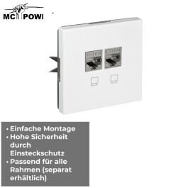 Netzwerk-Dose McPower Shallow CAT6A UP weiß vollgeschirmt
