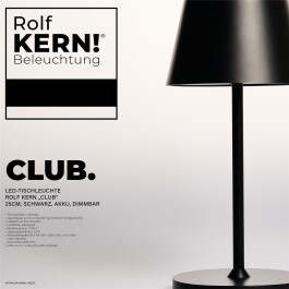 LED-Tischleuchte ROLF KERN „Club“ 25cm...
