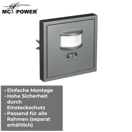 Unterputz IR Bewegungsmelder McPower Shallow 160° 750W LED geeignet