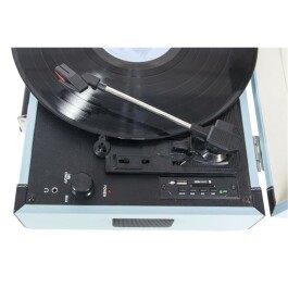 Nostalgie Schallplattenkoffer MADISON MAD-RETROCASE-BLU Bluetooth USB blau