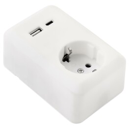 Schutzkontakt-Steckdose McPower Finery 250V/16A 1x USB-C...