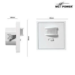 Unterputz IR Bewegungsmelder McPower Shallow 160° 750W LED geeignet weiß