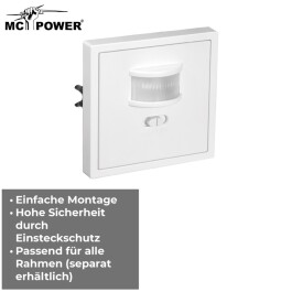 Unterputz IR Bewegungsmelder McPower Shallow 160° 750W LED geeignet weiß