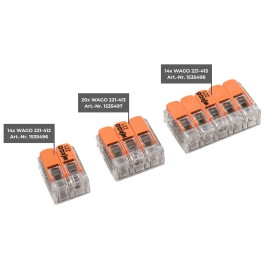 Klemmen-Set WAGO 61-teilig 27x 221-412 20x 221-413 14x...