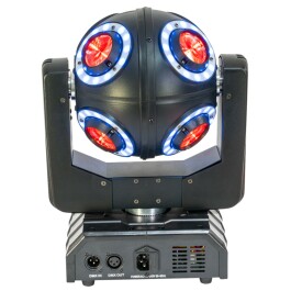 DMX-Moving-Head IBIZA SATURNE 4-in-1 RGBW LEDs + 8 Lichtringe