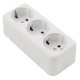 Schutzkontakt-Steckdose 3-fach McPower Finery 250V/16A,AP,Einsteckschutz,weiß