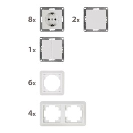 Schalter und Steckdosen Set McPower Cup Standard Plus...