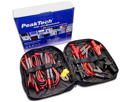 PeakTech P 8200 Messzubehör-Set mit diversen Leitungen/Klemmen