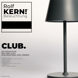 LED-Tischleuchte ROLF KERN „Club“ 25cm...