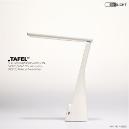 LED-Schreibtischleuchte EINLICHT Tafel 5W dimmbar USB-C...
