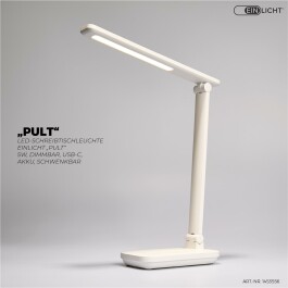 LED-Schreibtischleuchte EINLICHT Pult 5W dimmbar USB-C Akku schwenkbar