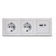 Steckdosenblock McPower Flair Aufbau 2-fach Schutzkontakt + 2x USB A+C