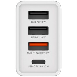 Ladeadapter Verbatim CHR-30EU2 30W weiß 2xUSB-A 1xUSB-A QC 1xUSB-C PD