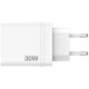 Ladeadapter Verbatim CHR-30EU2 30W weiß 2xUSB-A 1xUSB-A QC 1xUSB-C PD