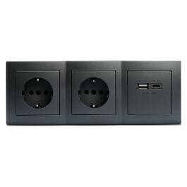 Steckdosenblock McPower Flair anthrazit 2-fach...