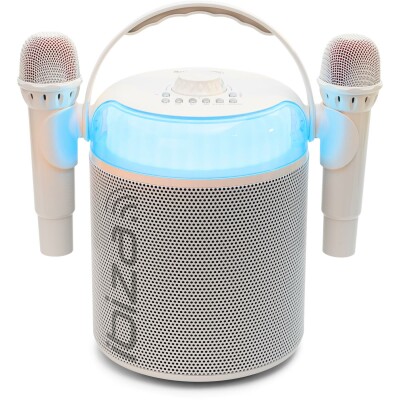 Karaoke-Lautsprecher IBIZA KARAHOME-WH Akkubetrieb Bluetooth USB AUX Koax